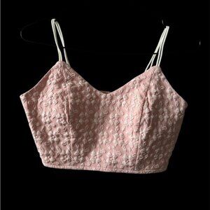 SHEIN Pink Sleeveless Crop Bustier Camisole